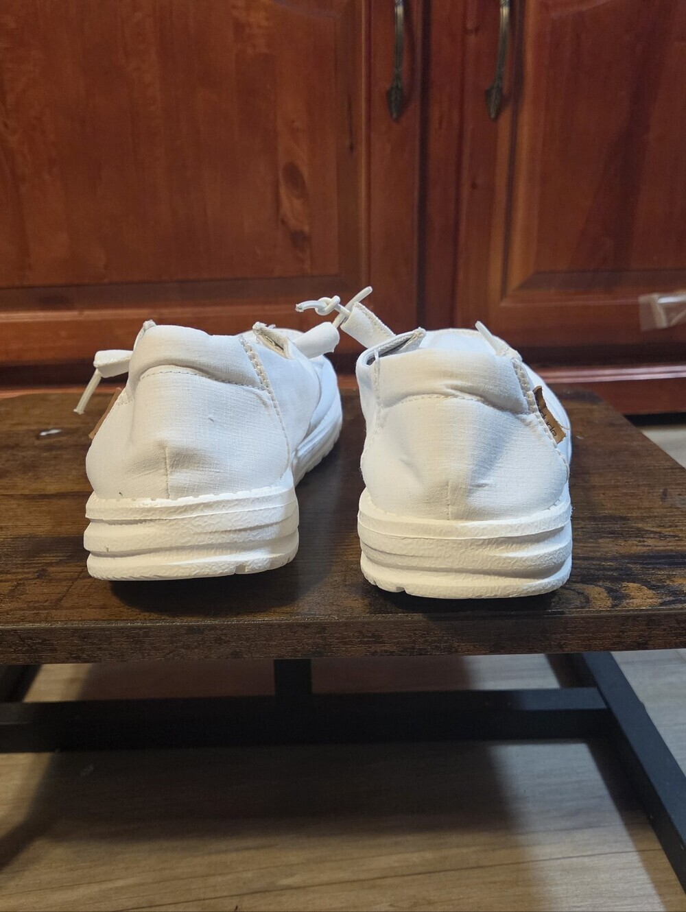 HEYDUDE Wendy Chambray White Slip On Shoes - Picture 3 of 5